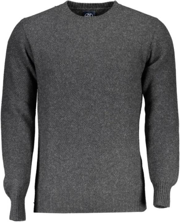 North Sails Grijze Wollen Trui Lange Mouwen Ronde Hals Gray Heren