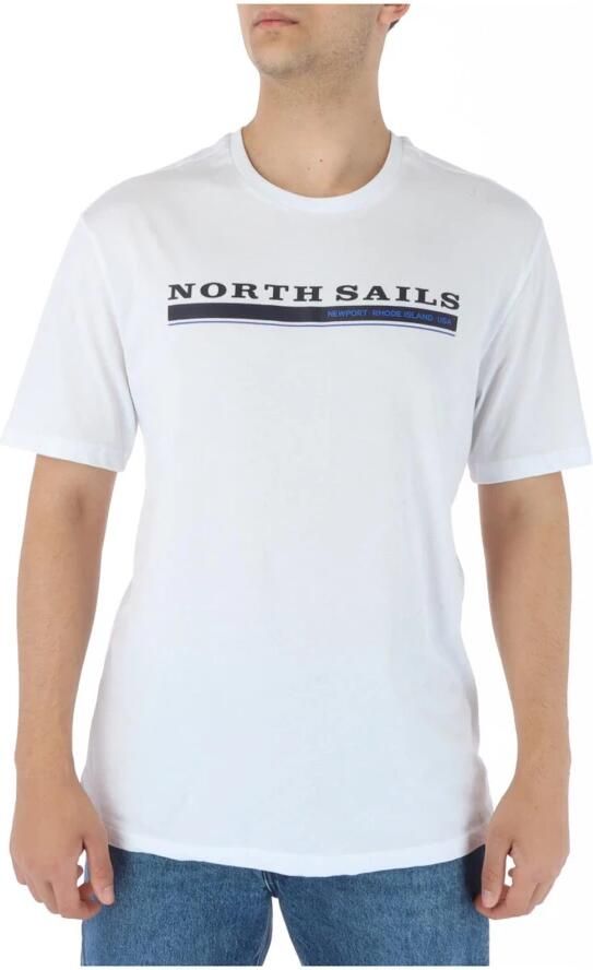 North Sails Print Logo Korte Mouw Katoenen T-Shirt White Heren