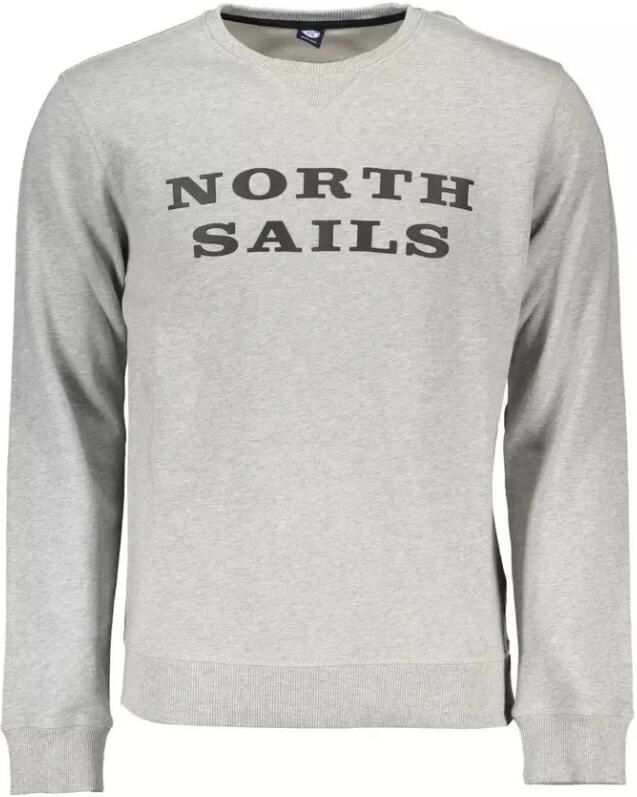 North Sails Grijze Katoenen Trui met Lange Mouwen en Logo Print Gray Heren