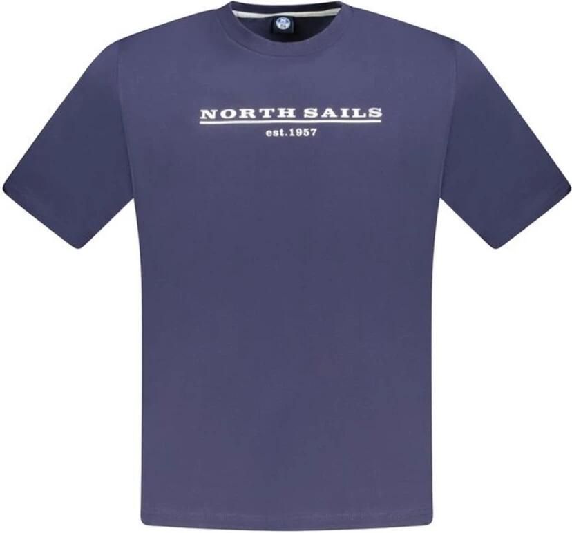 North Sails Blauw Katoenen T-Shirt | Stijl: Nosa-33755 Blue Heren