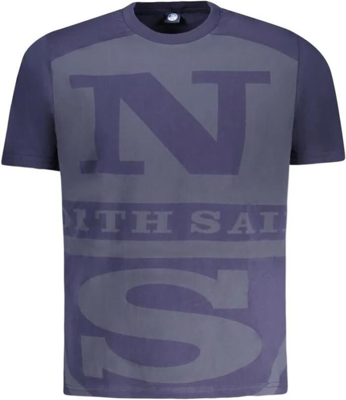 North Sails Blauw Katoenen Crewneck T-Shirt Blue Heren