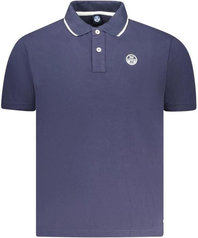 North Sails Blauw Katoenen Poloshirt Klassiek Ontwerp Blue Heren