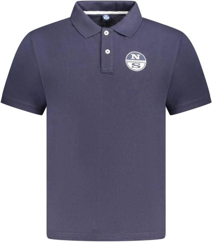 North Sails Blauw Katoenen Poloshirt Klassieke Kraag Blue Heren