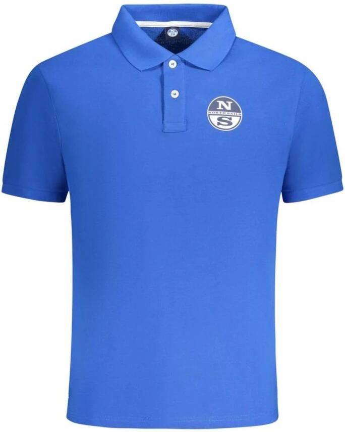 North Sails Blauw Katoenen Poloshirt voor Mannen Blue Heren