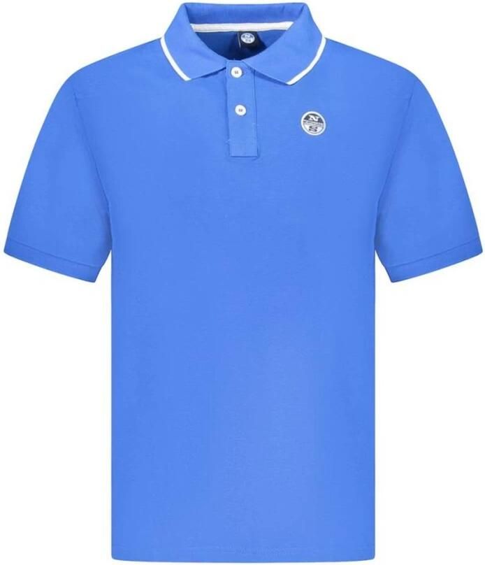 North Sails Blauw Katoenen Poloshirt voor Mannen Blue Heren