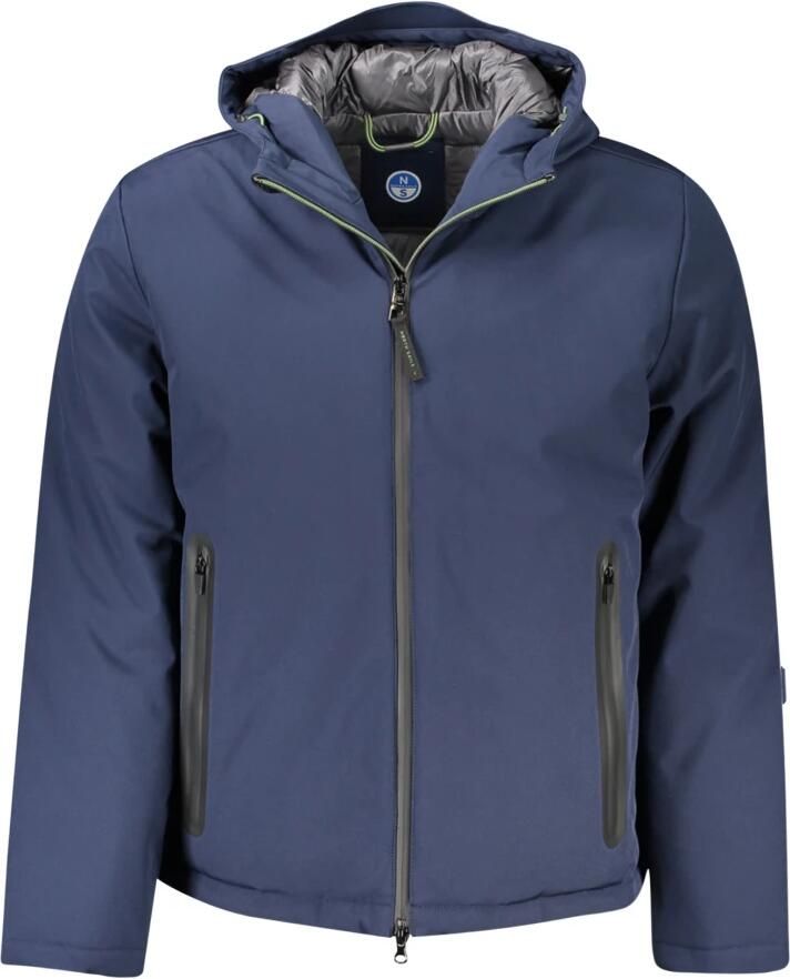 North Sails Blauwe Polyamide Jas met Capuchon en Zakken Blue Heren - Foto 2