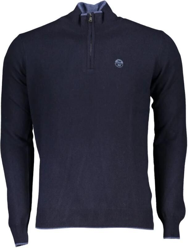 North Sails Stijlvolle Half-Zip Sweater met Contrastdetails Blue Heren