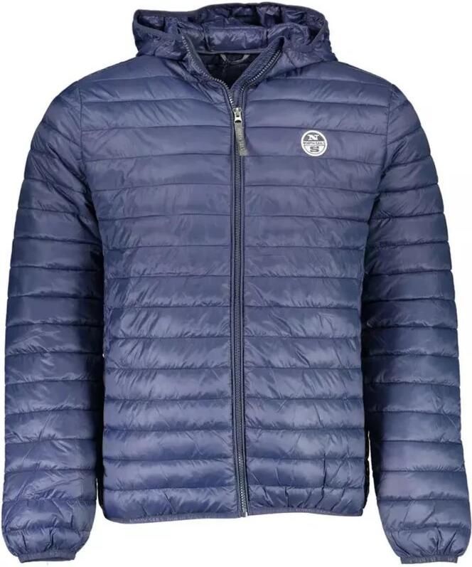 North Sails Blauwe Polyamide Jas met Capuchon en Zakken Blue Heren