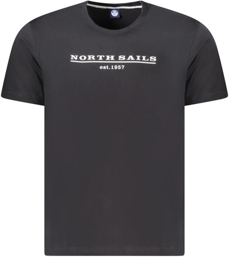 North Sails Grafische Print Zwarte Katoenen T-Shirt Black Heren