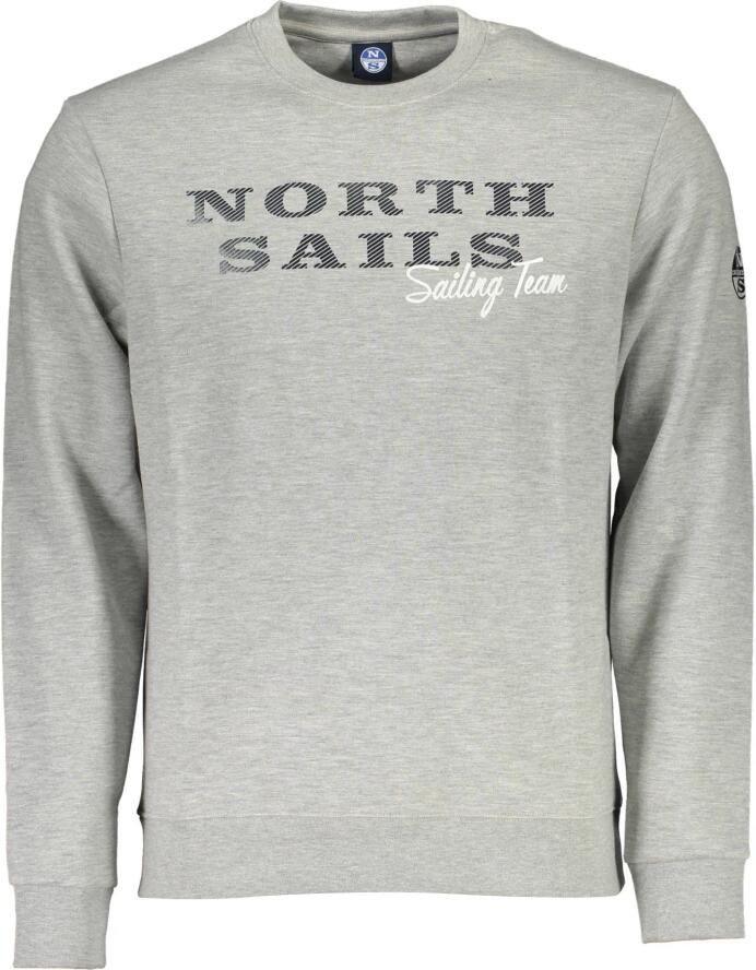 North Sails Grijze Katoenen Trui met Lange Mouwen en Logo Print Gray Heren