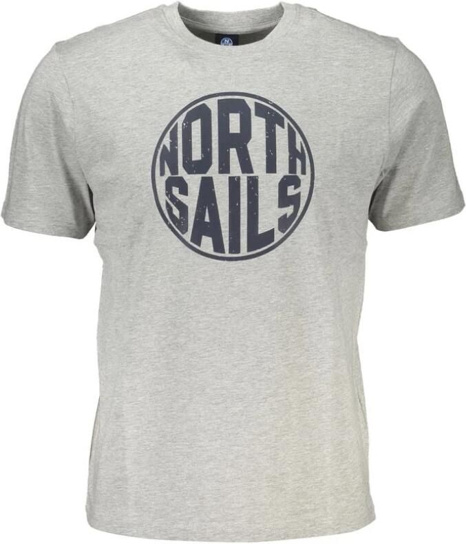 North Sails Grijze Katoenen Print Logo T-Shirt Gray Heren