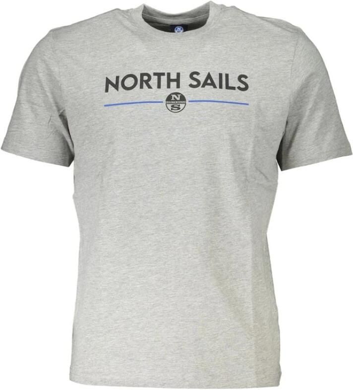 North Sails Grijze Katoenen Print Logo T-Shirt Gray Heren
