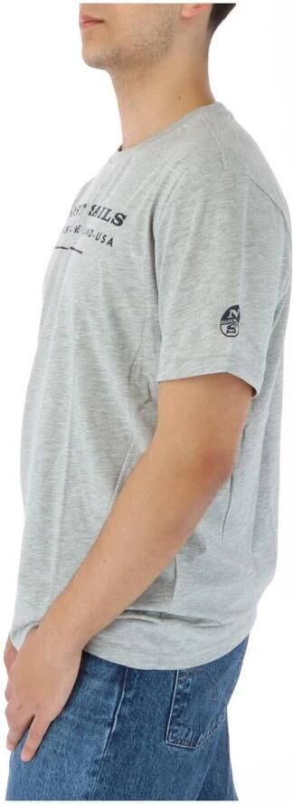 North Sails Grijze Katoenen T-shirt Korte Mouwen Ronde Hals Gray Heren - Foto 2