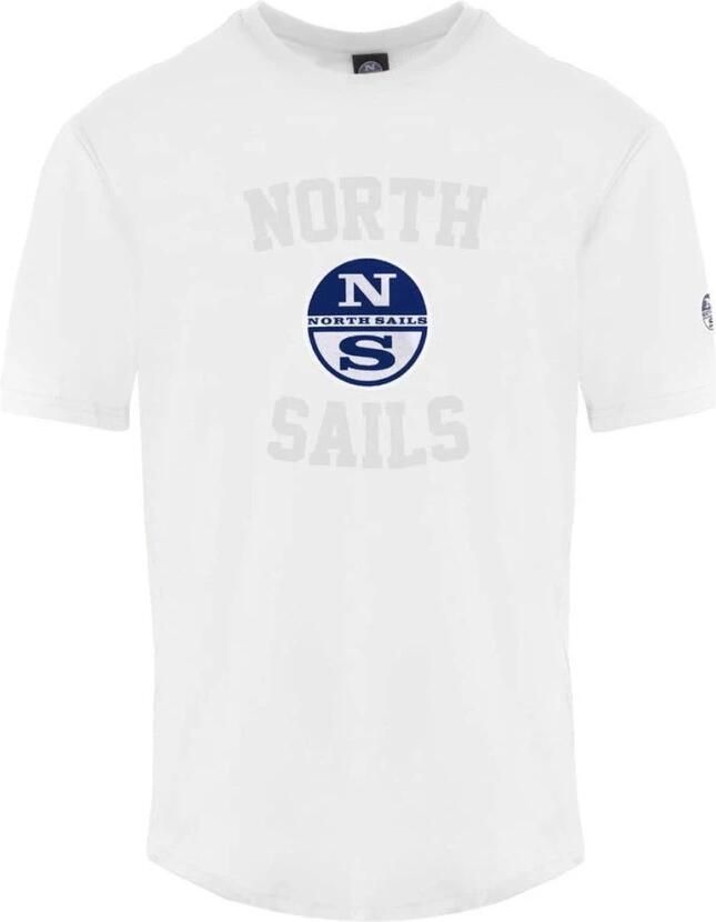 North Sails Witte Crewneck T-shirt met Front Print White Heren