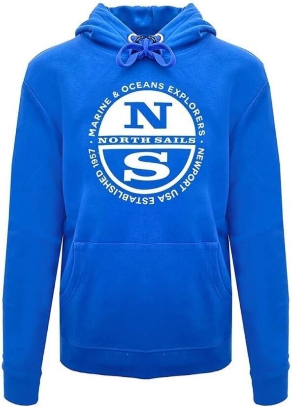 North Sails Blauwe Bedrukte Sweatshirt met Lange Mouwen Blue Heren