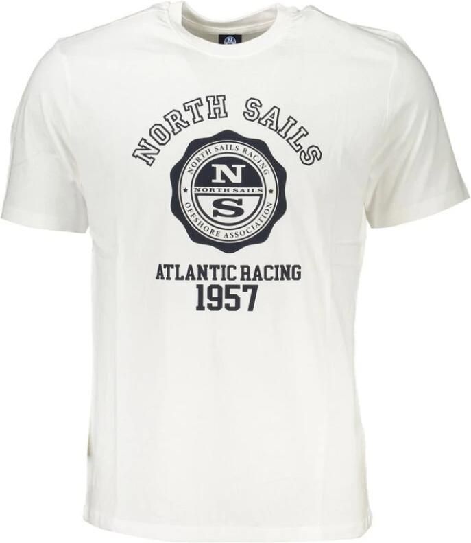 North Sails Print Logo Korte Mouw Katoenen T-Shirt White Heren