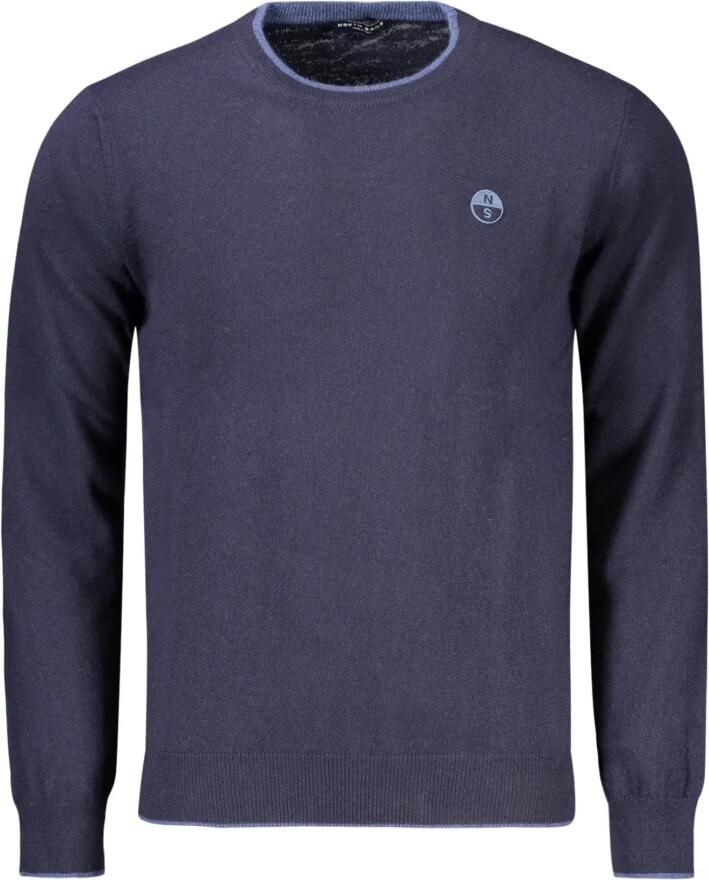 North Sails Blauwe trui met contrastbies Blue Heren