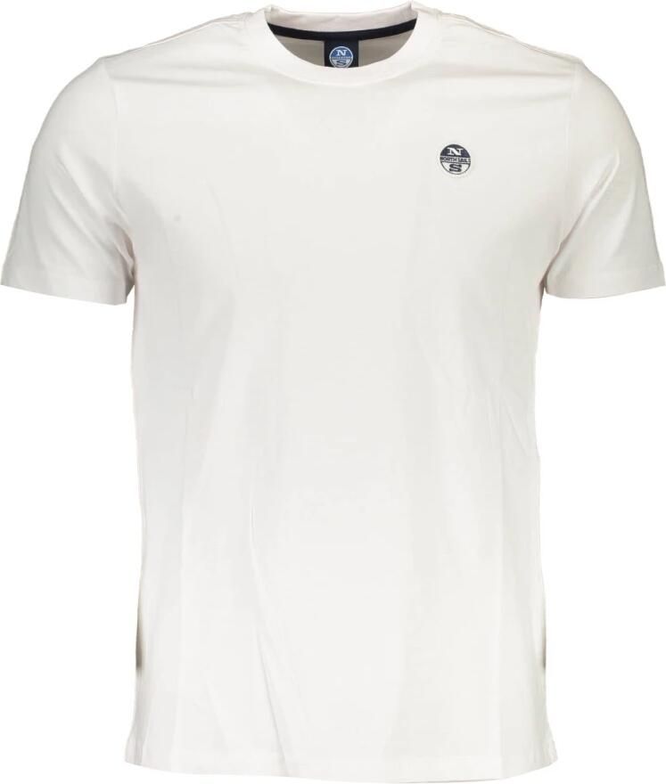 North Sails Wit Logo Detail Ronde Hals T-Shirt White Heren