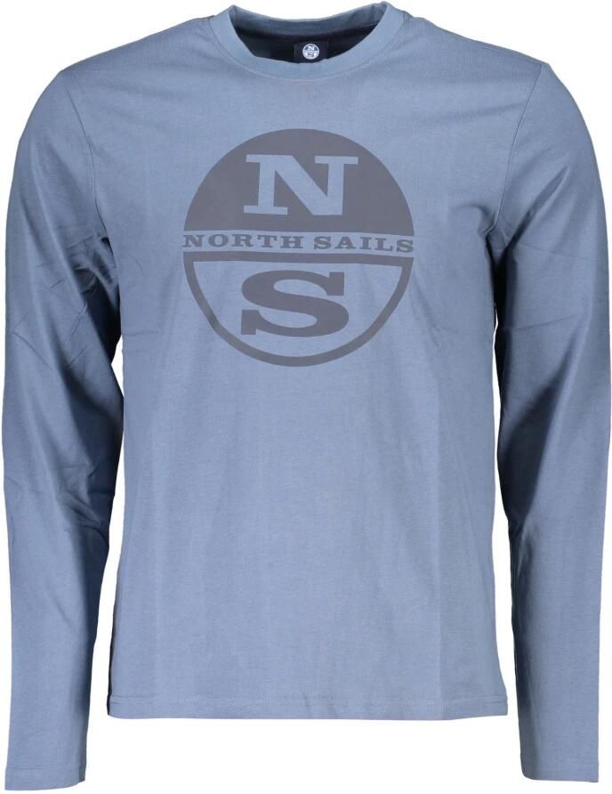North Sails Blauw Katoenen Longsleeve Crew Neck T-Shirt Blue Heren