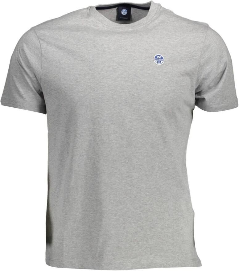 North Sails T-shirt met Korte Mouwen en Logo-applicatie Gray Heren