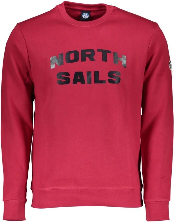 North Sails Rode Katoenen Trui met Lange Mouwen en Logo Print Red Heren