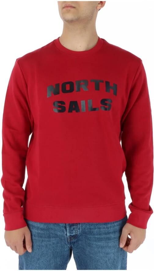 North Sails Rode Katoenen Trui met Lange Mouwen en Logo Print Red Heren - Foto 4