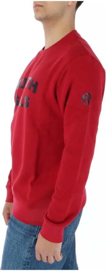 North Sails Rode Katoenen Trui met Lange Mouwen en Logo Print Red Heren - Foto 3