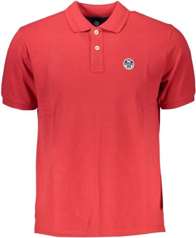 North Sails Rode Katoenen Poloshirt met Contrastdetails Red Heren