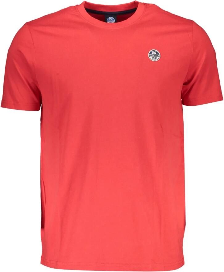North Sails Rood katoenen T-shirt met applicatielogo Red Heren