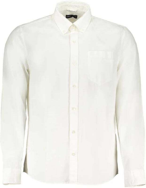 North Sails Wit Overhemd met Lange Mouwen en Button-Down Kraag White Heren
