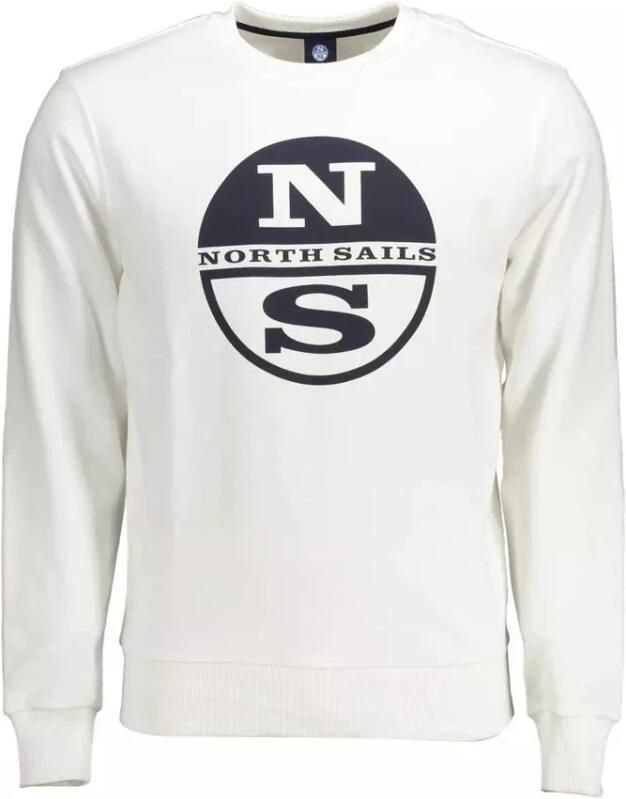 North Sails Biologisch Katoenen Sweater met Geborstelde Achterkant White Heren