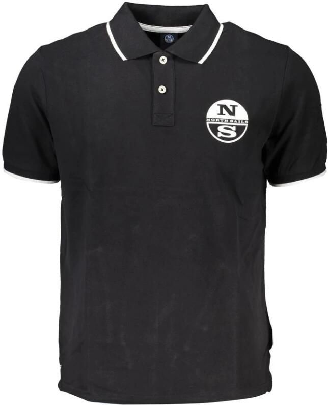 North Sails Zwart Katoenen Poloshirt met Contrastdetails Black Heren