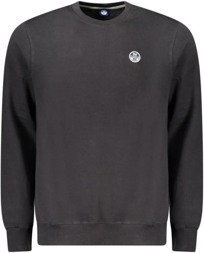 North Sails Zwarte Katoenen Sweatshirt met Applique Logo Black Heren