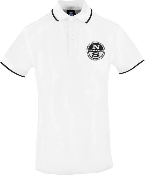 North Sails Heren Polo Shirt in effen kleur met logo print White Heren