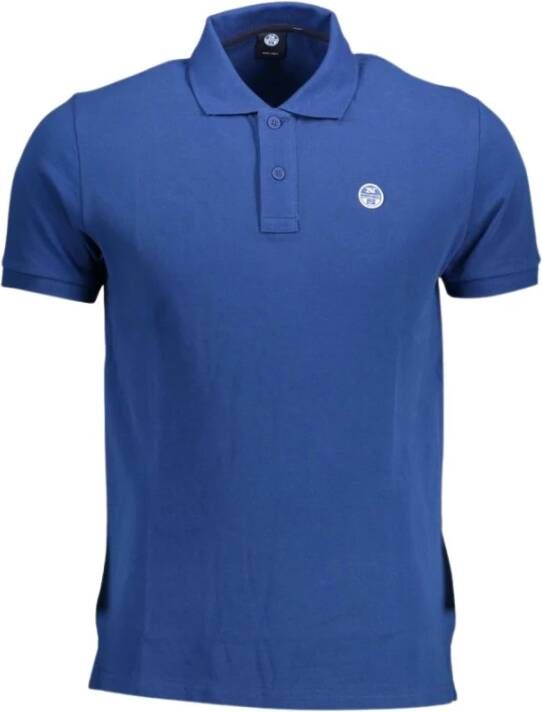 North Sails Blauw Katoenen Poloshirt met Logo Blue Heren