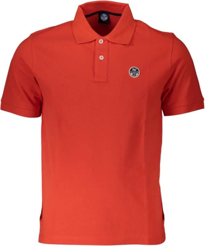 North Sails Rode Katoenen Poloshirt met Contrastdetails Red Heren