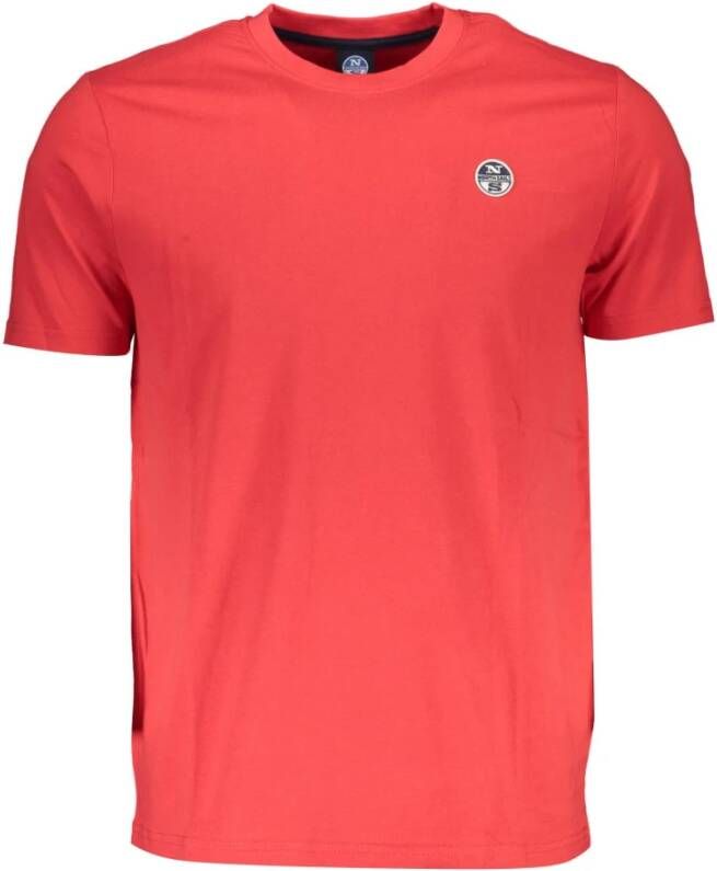 North Sails Rood katoenen T-shirt met applicatielogo Red Heren