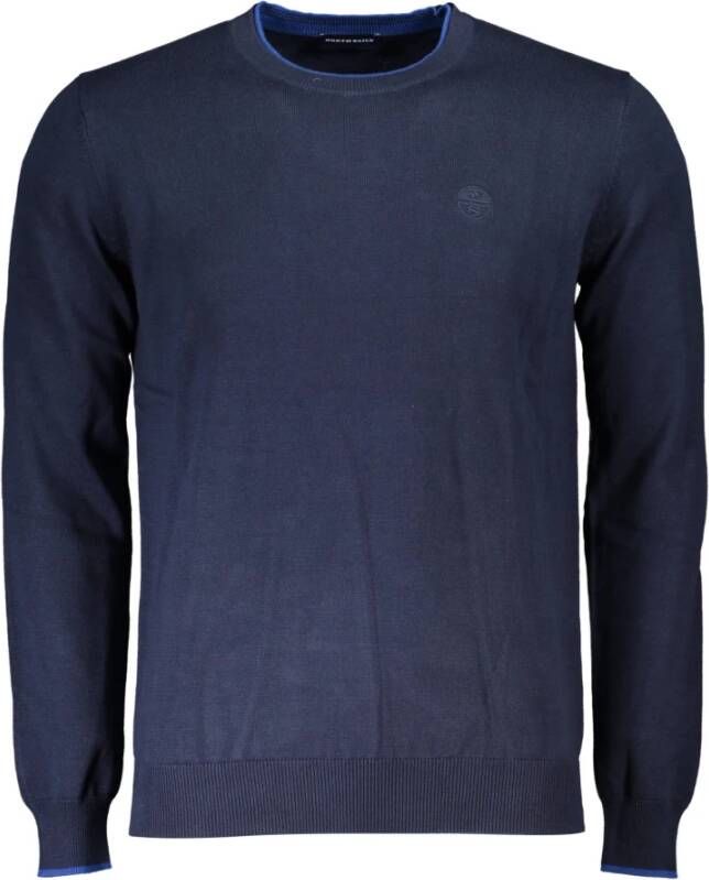 North Sails Blauwe Katoenen Trui met Borduursel Blue Heren