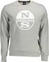 North Sails Biologisch Katoenen Sweatshirt met Geborstelde Achterkant Gray Heren - Thumbnail 1