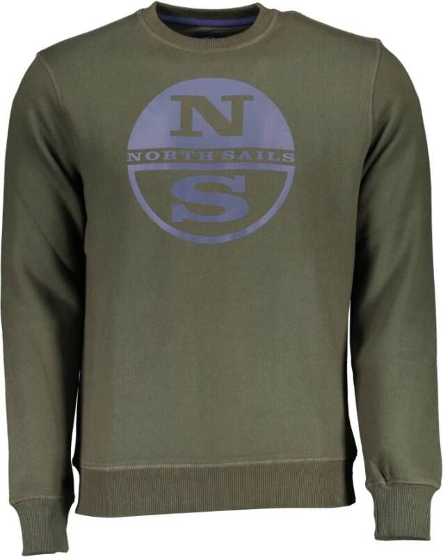 North Sails Geborsteld Katoenen Sweatshirt met Logoprint Green