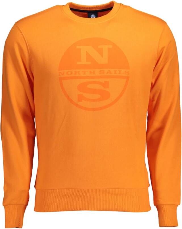 North Sails Stijlvol Oranje Katoenen Sweatshirt met Logoprint Orange Heren