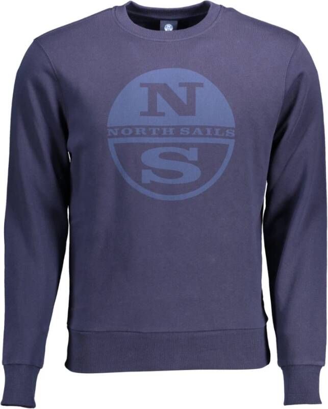 North Sails Biologisch Katoenen Sweatshirt met Geborstelde Achterkant Blue Heren
