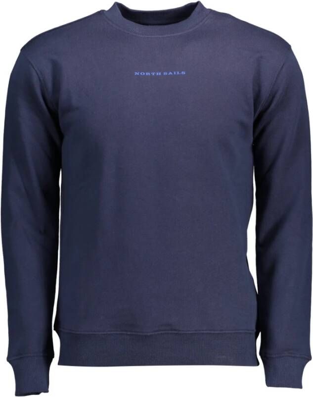 North Sails Blauwe Katoenen Trui met Logo Print Blue Heren
