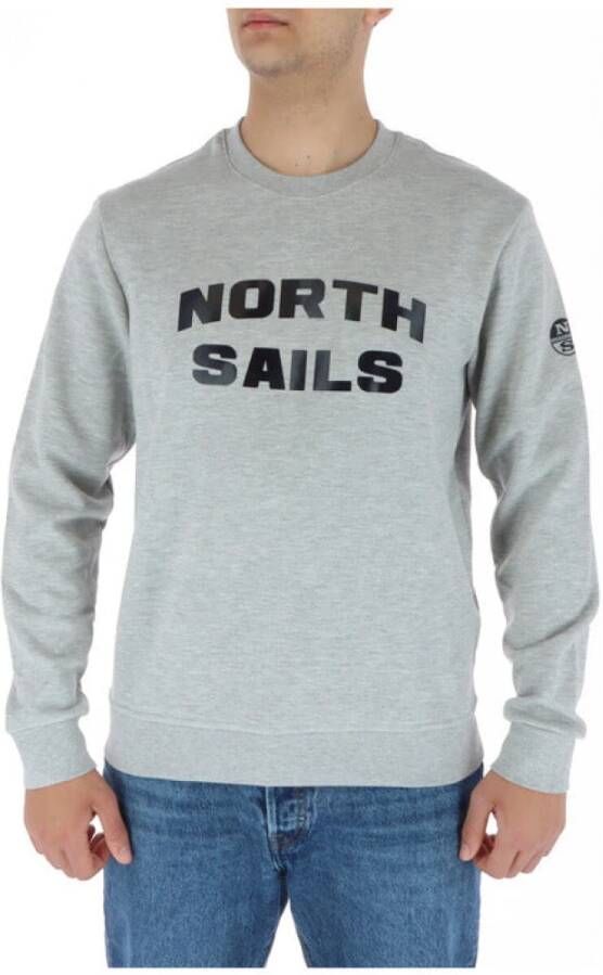 North Sails Grijze Katoenen Trui met Logo Print Grijs Heren