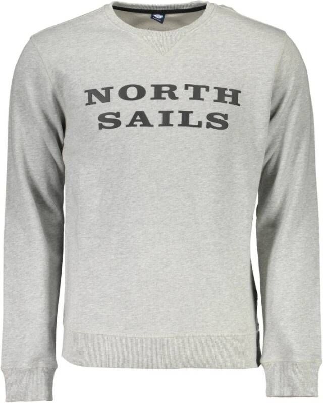 North Sails Grijze Katoenen Trui met Lange Mouwen en Logo Print Gray Heren