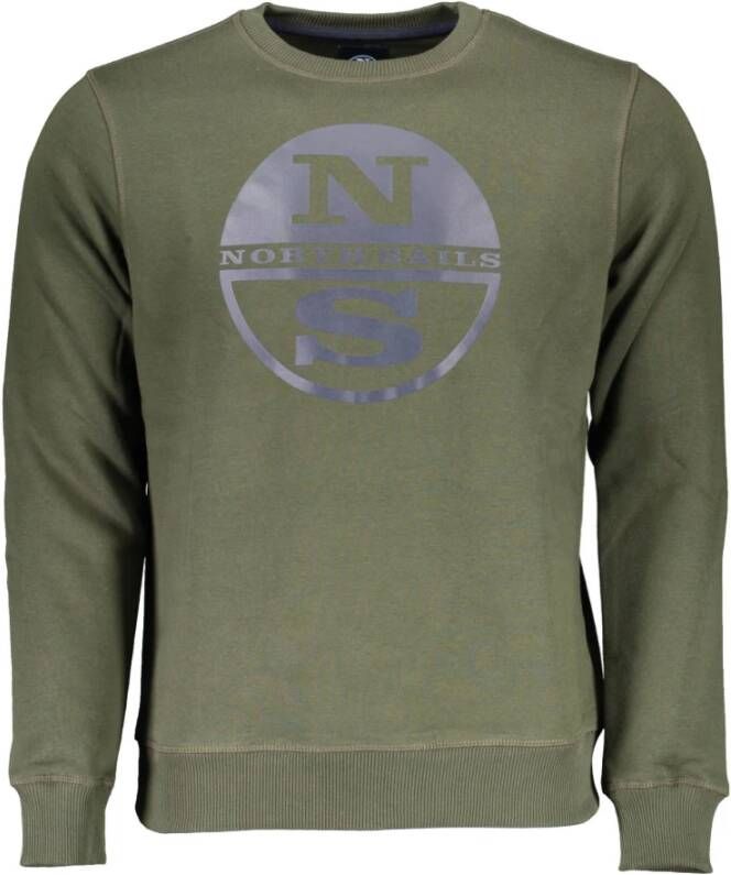 North Sails Geborsteld Katoenen Sweatshirt met Logoprint Green