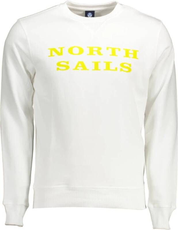 North Sails Biologisch Katoenen Sweatshirt met Geborstelde Achterkant White Heren