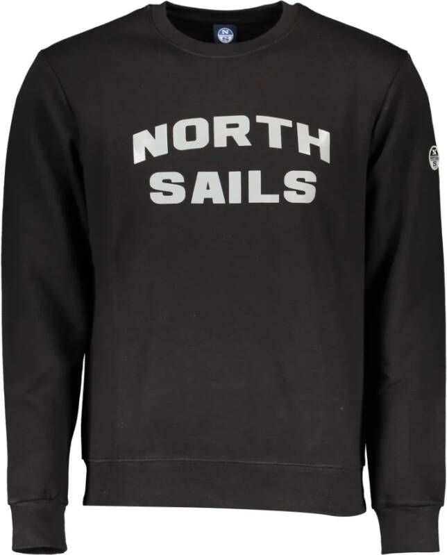 North Sails Zwarte katoenen trui met logo print Black Heren