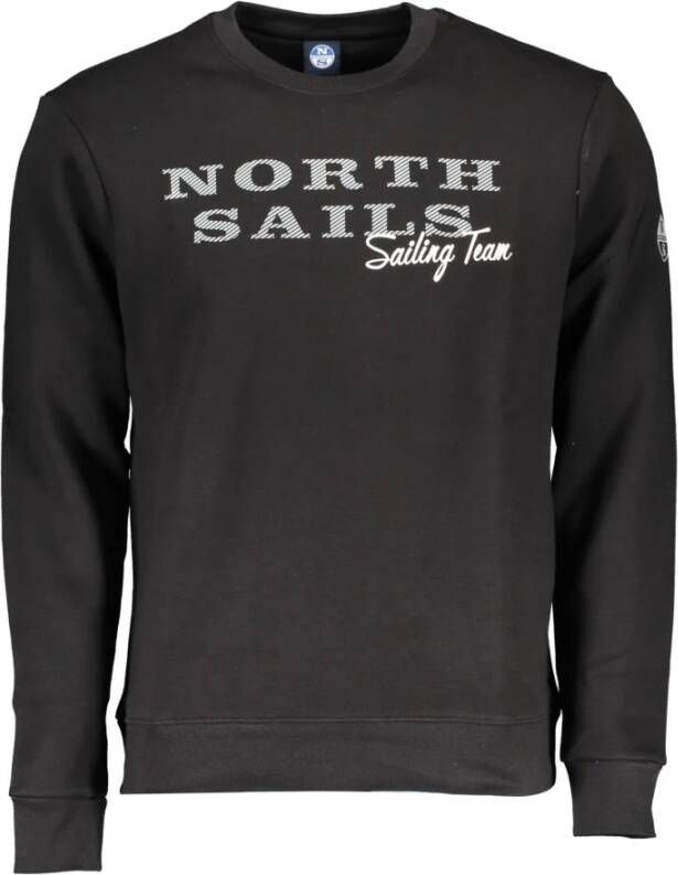 North Sails Zwarte katoenen trui met logoprint Black Heren