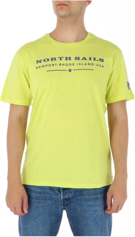 North Sails Gele ronde hals heren T-shirt Yellow Heren